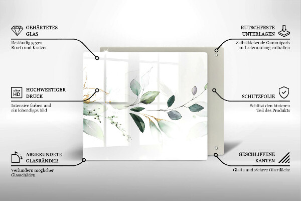Ceranfeld schutz Aquarellblätter