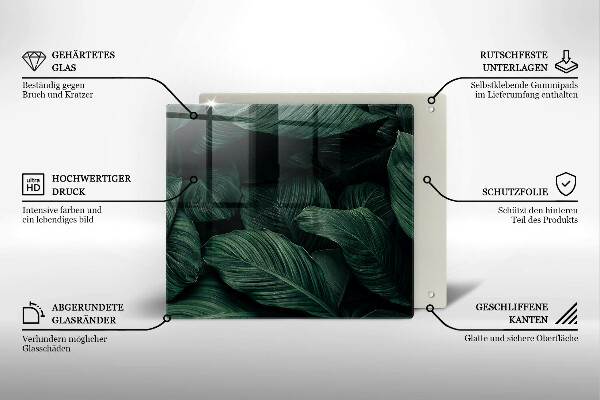 Ceranfeld schutz Dunkle Blätter