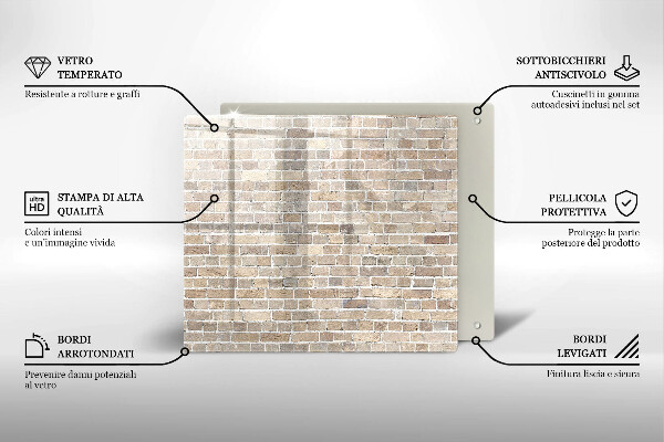 Ceranfeldabdeckung Helle Backsteinmauer