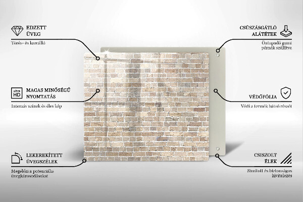 Ceranfeldabdeckung Helle Backsteinmauer