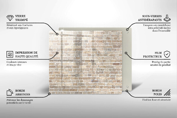 Ceranfeldabdeckung Helle Backsteinmauer