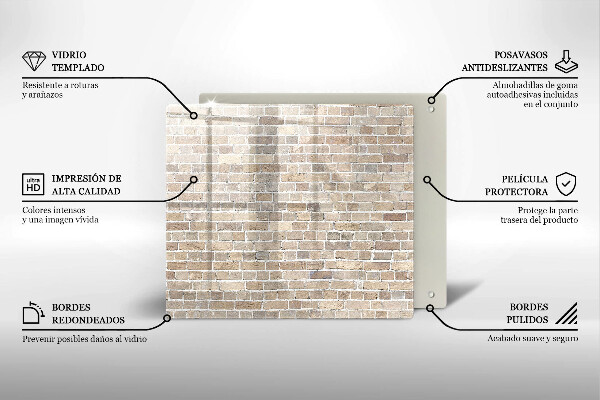 Ceranfeldabdeckung Helle Backsteinmauer