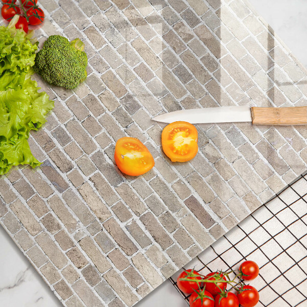 Ceranfeldabdeckung Helle Backsteinmauer