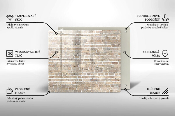 Ceranfeldabdeckung Helle Backsteinmauer