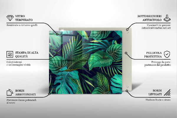 Ceranfeldabdeckung Illustration der Dschungelblätter