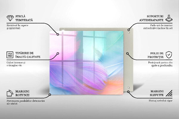 Ceranfeldabdeckung Pastellfedern