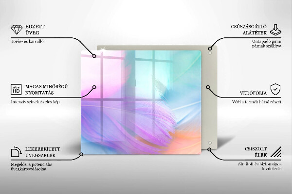 Ceranfeldabdeckung Pastellfedern