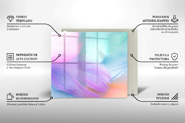 Ceranfeldabdeckung Pastellfedern