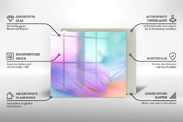 Ceranfeldabdeckung Pastellfedern