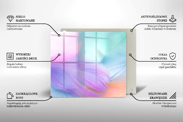 Ceranfeldabdeckung Pastellfedern