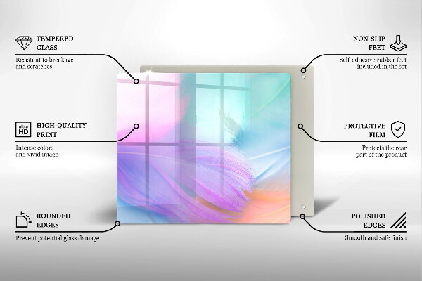 Ceranfeldabdeckung Pastellfedern