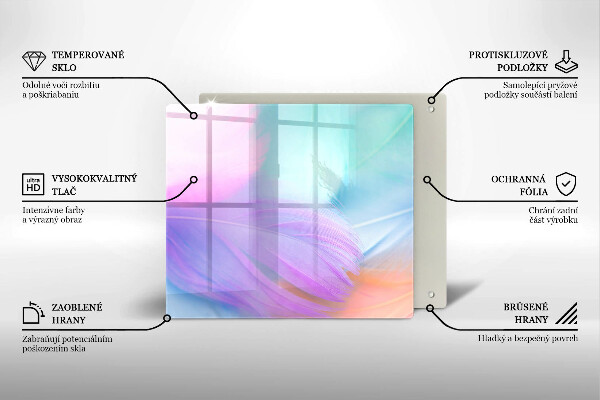Ceranfeldabdeckung Pastellfedern