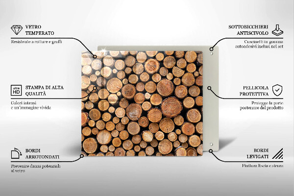Ceranfeldabdeckung Baumstämme