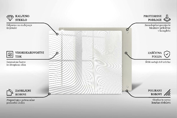 Ceranfeldabdeckung Modernes Linienmuster