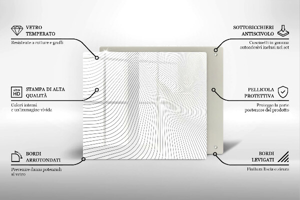 Ceranfeldabdeckung Modernes Linienmuster