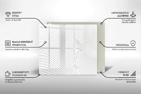 Ceranfeldabdeckung Modernes Linienmuster