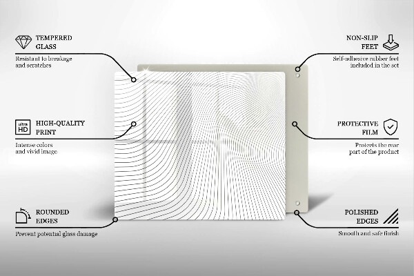 Ceranfeldabdeckung Modernes Linienmuster