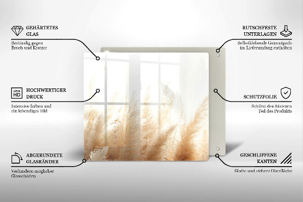 Herdplattenabdeckung Pampasgras