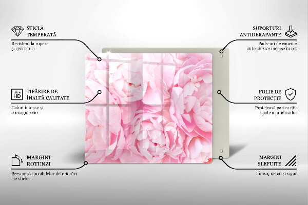 Herdplattenabdeckung Zarte Pfingstrosen
