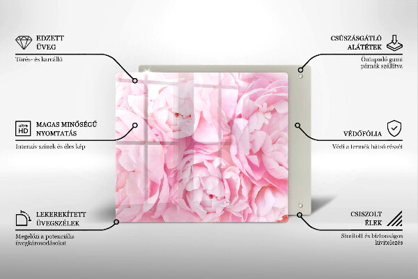 Herdplattenabdeckung Zarte Pfingstrosen