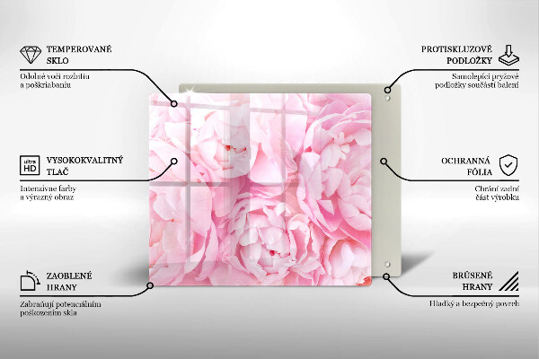 Herdplattenabdeckung Zarte Pfingstrosen