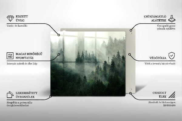 Herdplattenabdeckung Nebelige Waldlandschaft