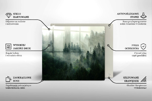 Herdplattenabdeckung Nebelige Waldlandschaft