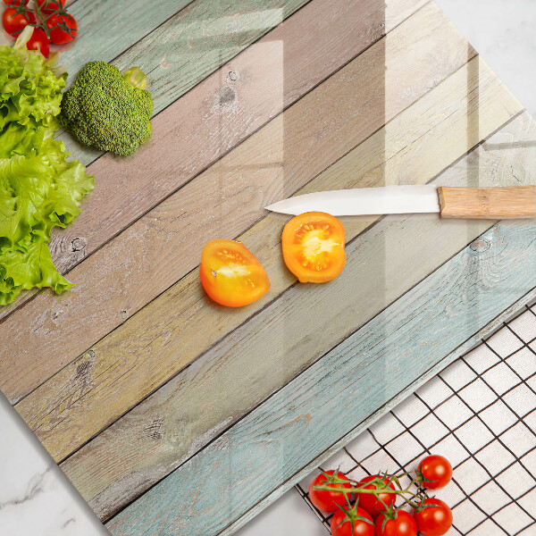 Herdplattenabdeckung Bunte Vintage-Bretter