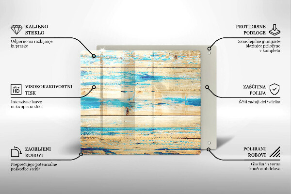 Herdplattenabdeckung Retro-Holzbretter