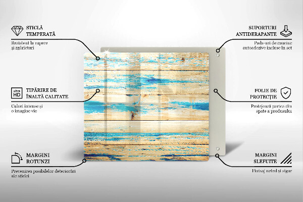 Herdplattenabdeckung Retro-Holzbretter
