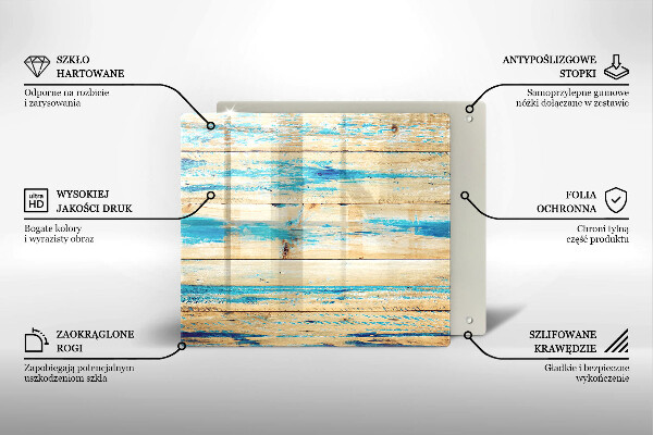 Herdplattenabdeckung Retro-Holzbretter