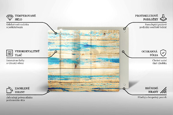 Herdplattenabdeckung Retro-Holzbretter