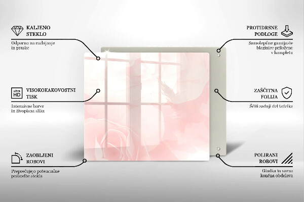 Herdplattenabdeckung Pastellrosen-Hintergrund