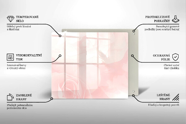 Herdplattenabdeckung Pastellrosen-Hintergrund