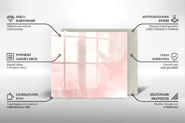 Herdplattenabdeckung Pastellrosen-Hintergrund