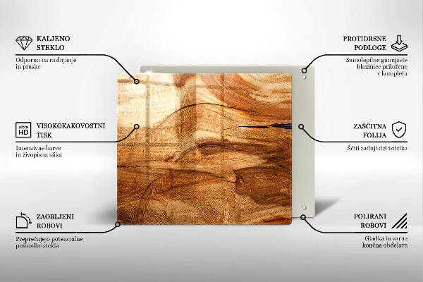 Herdplattenabdeckung Holzbrettstruktur