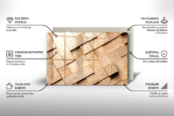 Herdabdeckung Holzquadrate
