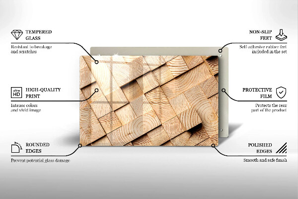 Herdabdeckung Holzquadrate