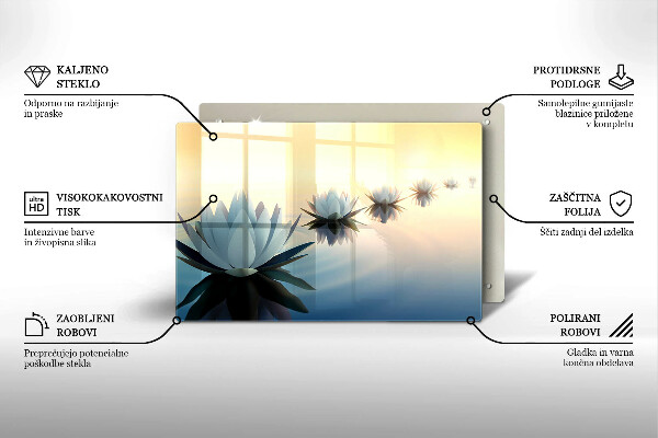 Herdabdeckung Lilienblüten auf dem Wasser