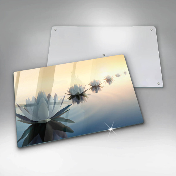 Herdabdeckung Lilienblüten auf dem Wasser