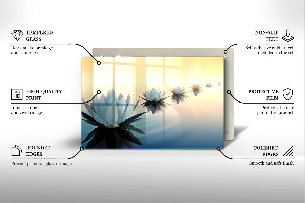 Herdabdeckung Lilienblüten auf dem Wasser