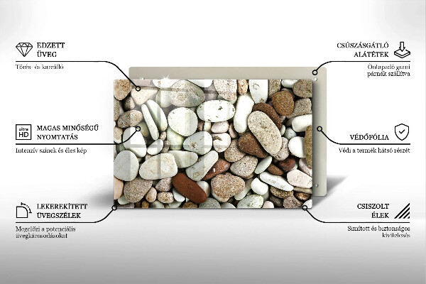 Herdabdeckung Kleine Steine im Hintergrund