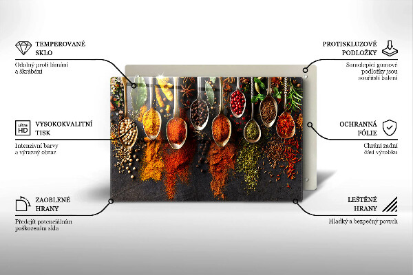 Herdabdeckung Löffel mit Gewürzen