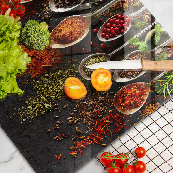 Herdabdeckung Löffel mit Gewürzen