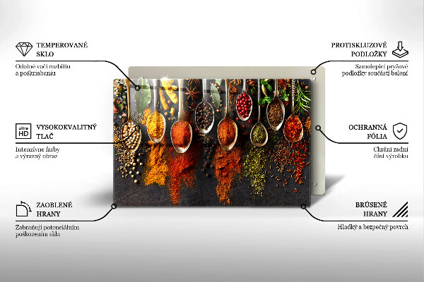Herdabdeckung Löffel mit Gewürzen