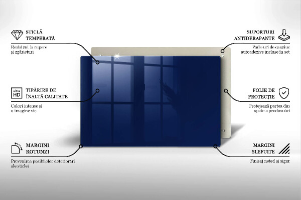 Herdabdeckplatte glas Blaue Farbe