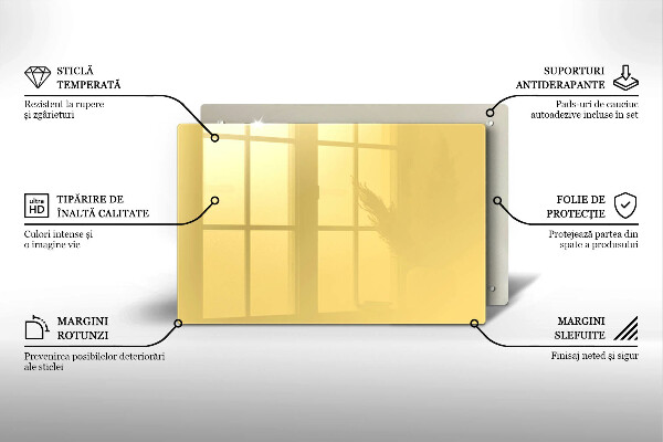 Herdabdeckplatte glas Gelb