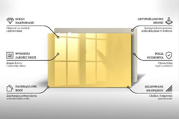 Herdabdeckplatte glas Gelb