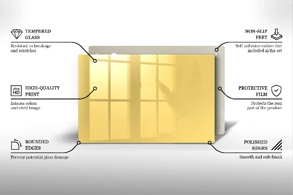 Herdabdeckplatte glas Gelb