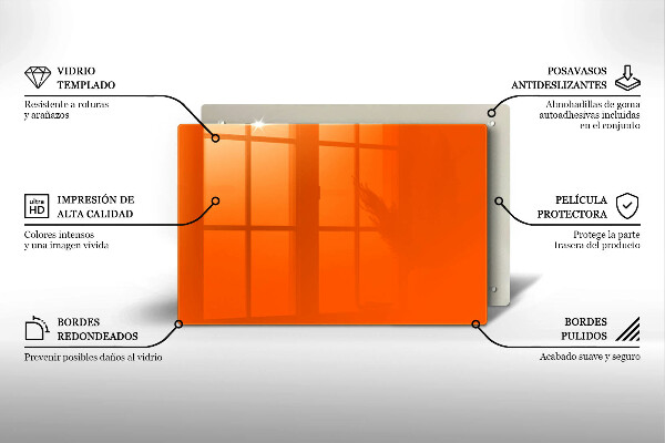 Herdabdeckplatte glas orange Farbe